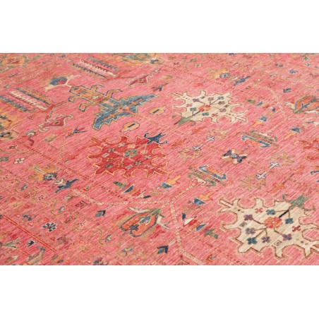 Tappeto Kazak Fine Pakistan arancione azzurro 205x293
