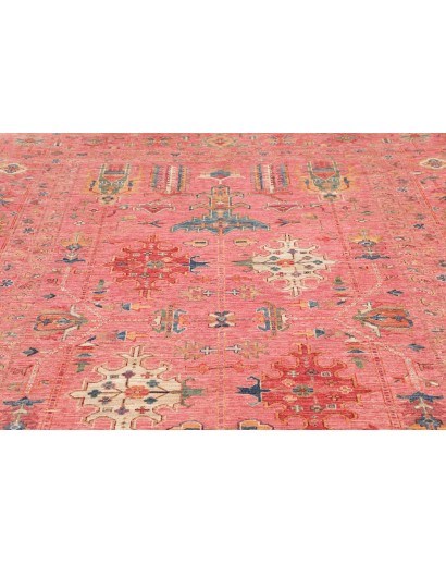 Tappeto Kazak Fine Pakistan arancione azzurro 205x293