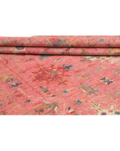Tappeto Kazak Fine Pakistan arancione azzurro 205x293
