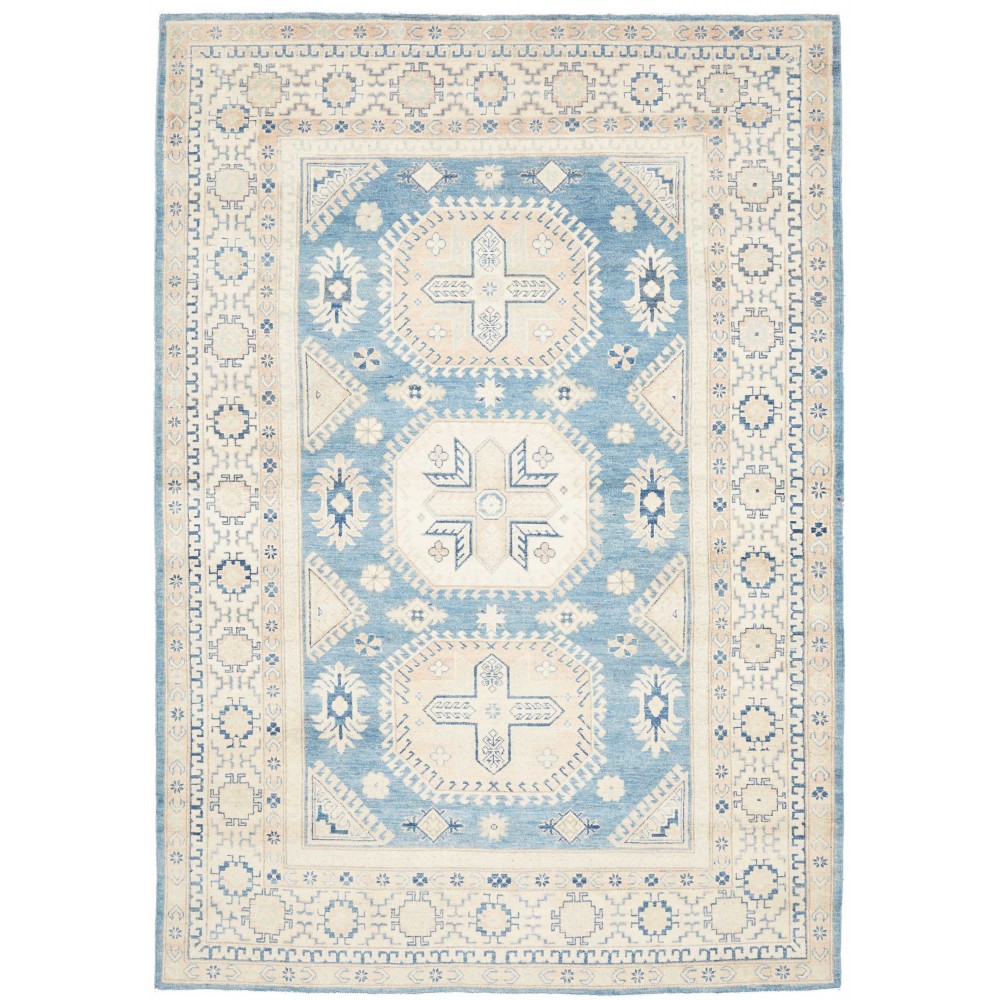 Tappeto Kazak Afghanistan bianco azzurro 185x266