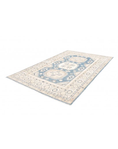 Tappeto Kazak Afghanistan bianco azzurro 185x266