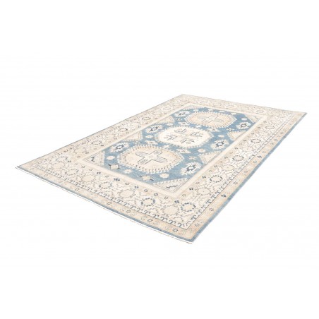 Tappeto Kazak Afghanistan bianco azzurro 185x266