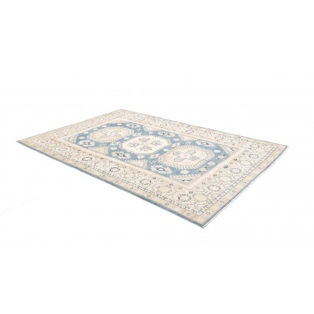 Tappeto Kazak Afghanistan bianco azzurro 185x266