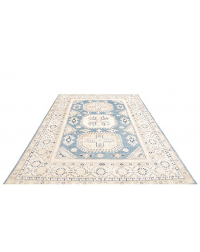 Tappeto Kazak Afghanistan bianco azzurro 185x266