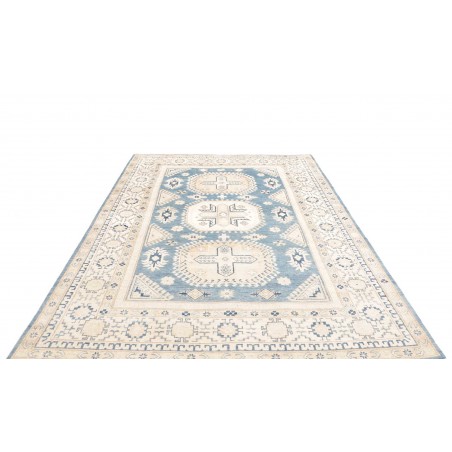 Tappeto Kazak Afghanistan bianco azzurro 185x266