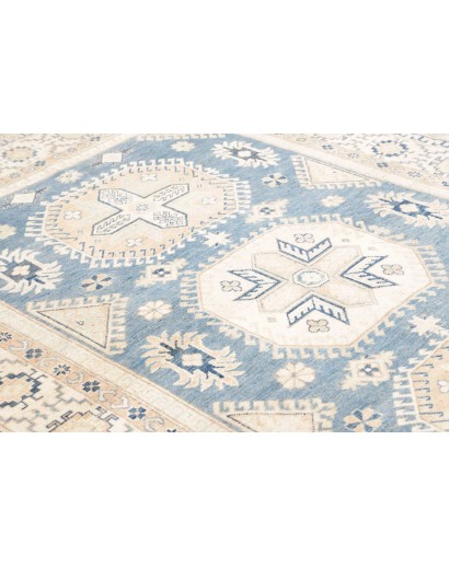 Tappeto Kazak Afghanistan bianco azzurro 185x266