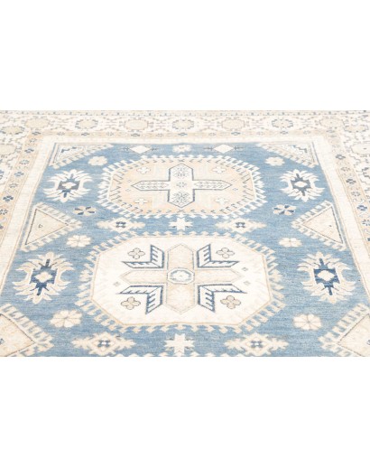 Tappeto Kazak Afghanistan bianco azzurro 185x266
