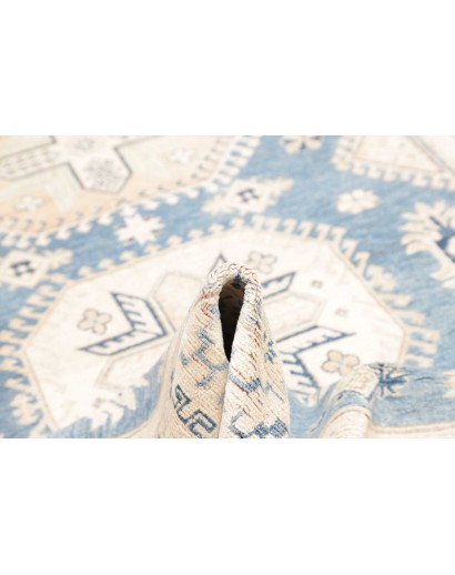 Tappeto Kazak Afghanistan bianco azzurro 185x266