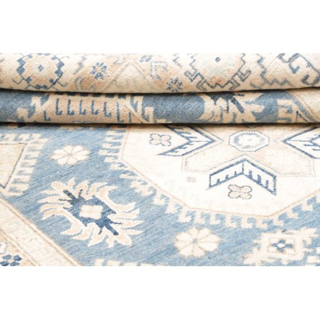 Tappeto Kazak Afghanistan bianco azzurro 185x266