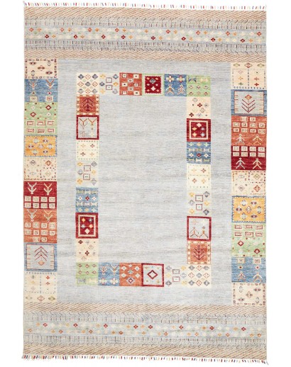 Tappeto Siva Pakistan bianco marrone 207x297