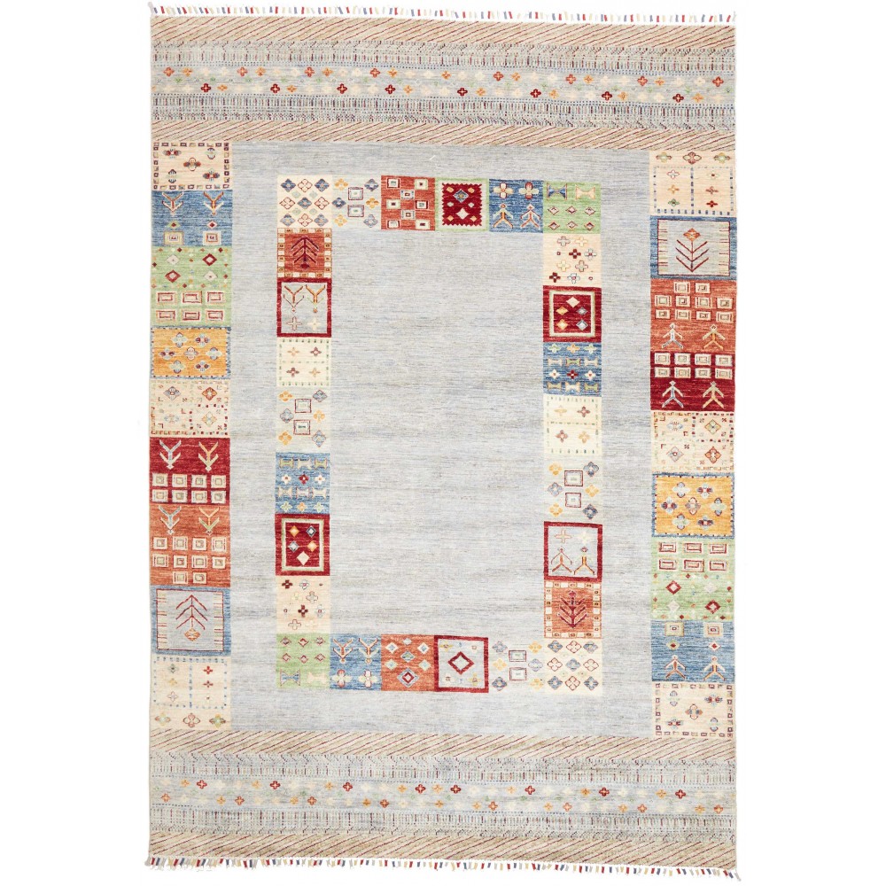 Tappeto Siva Pakistan bianco marrone 207x297