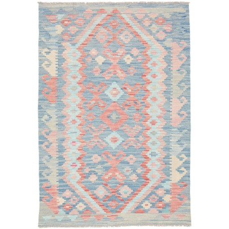 Tappeto Kilim Afghanistan beige azzurro 104x153