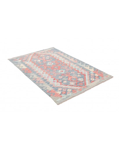 Tappeto Kilim Afghanistan beige azzurro 104x153