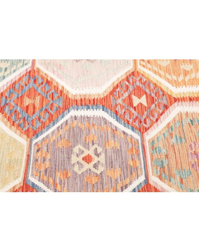 Tappeto Kilim Afghanistan giallo rosso 201x304