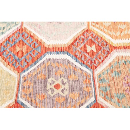 Tappeto Kilim Afghanistan giallo rosso 201x304