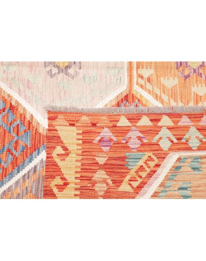 Tappeto Kilim Afghanistan giallo rosso 201x304