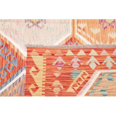 Tappeto Kilim Afghanistan giallo rosso 201x304