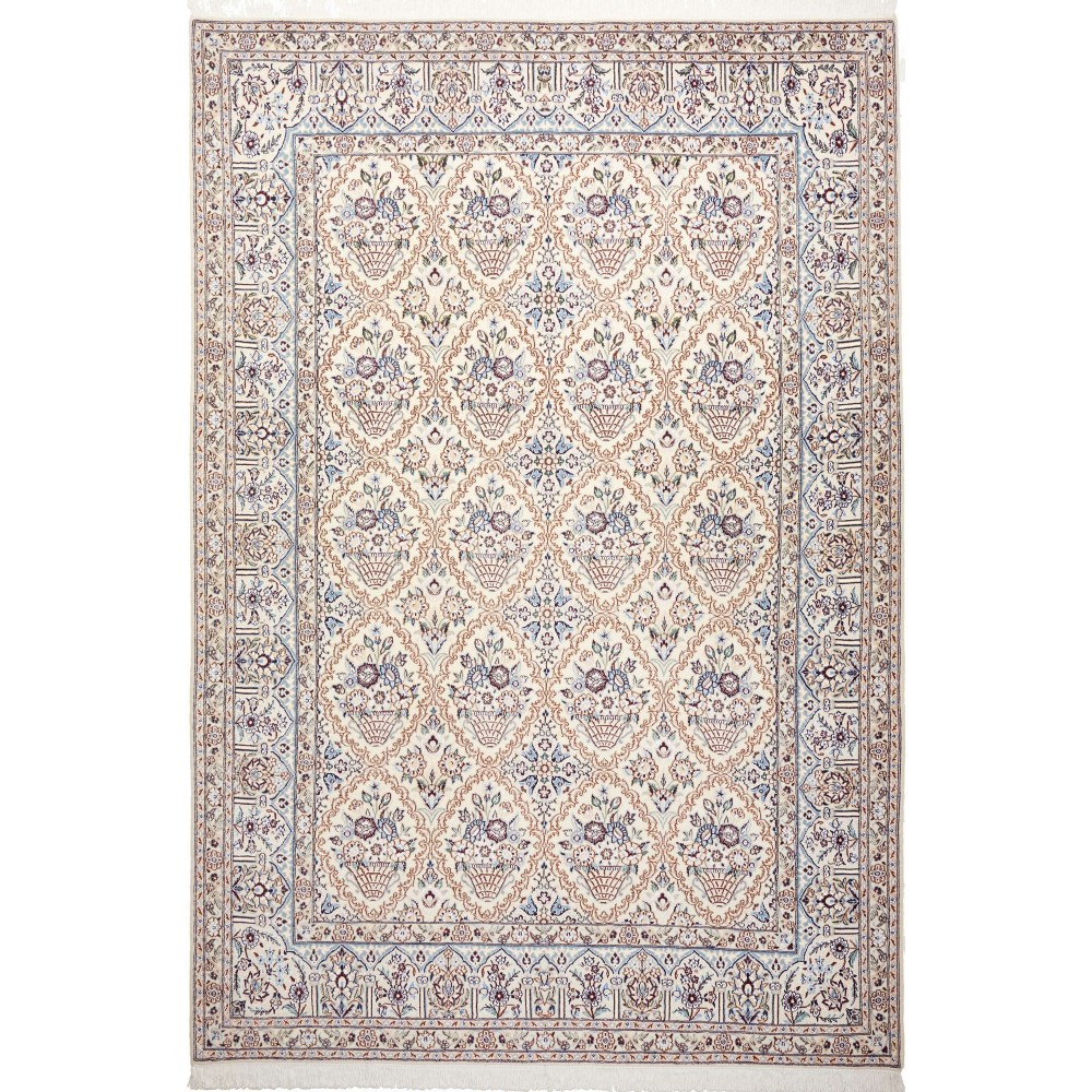 Tappeto Nain 9La Persia bianco grigio 204x302 Tappeto Nain 9La Persia bianco grigio 204x302