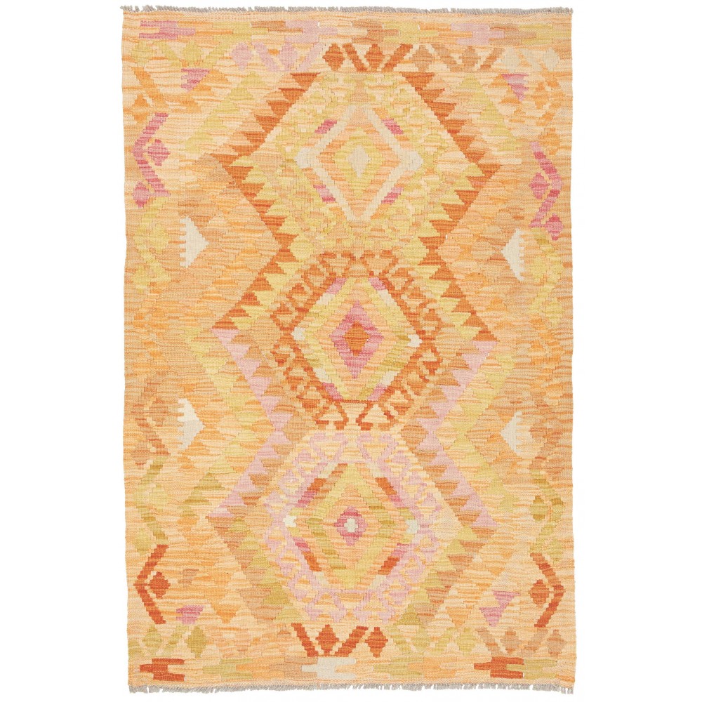 Tappeto Kilim Afghanistan marrone rosso 100x149