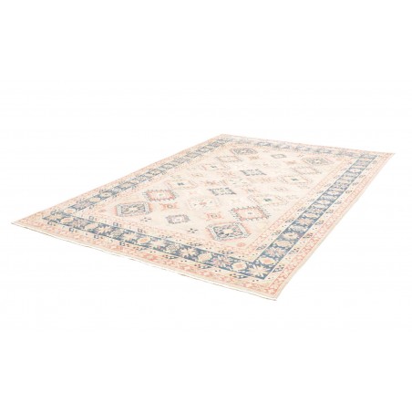 Tappeto Kazak Afghanistan bianco azzurro 200x283