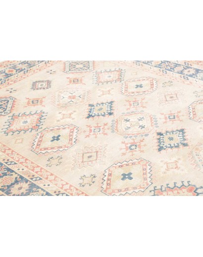 Tappeto Kazak Afghanistan bianco azzurro 200x283