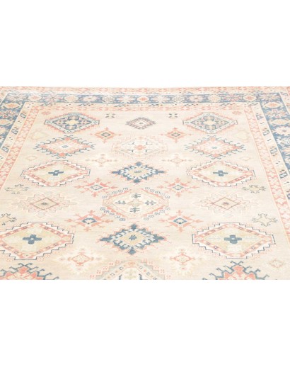 Tappeto Kazak Afghanistan bianco azzurro 200x283