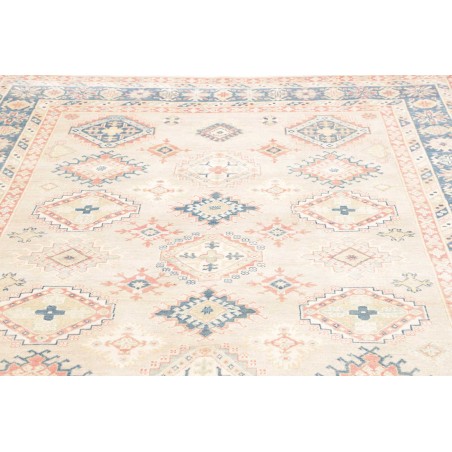 Tappeto Kazak Afghanistan bianco azzurro 200x283