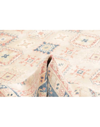 Tappeto Kazak Afghanistan bianco azzurro 200x283