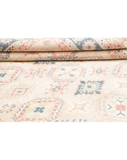 Tappeto Kazak Afghanistan bianco azzurro 200x283