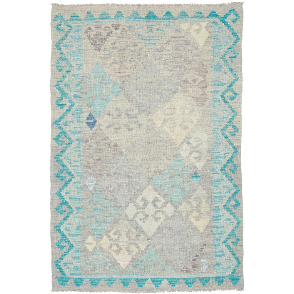 Tappeto Kilim Afghanistan beige blu 101x150
