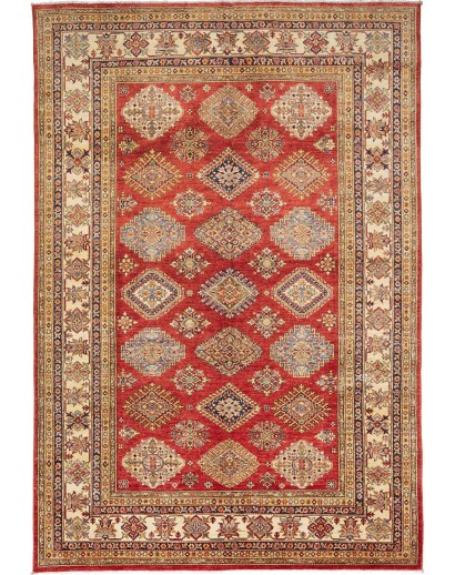 Tappeto Kazak Fine Pakistan rosso giallo 200x296
