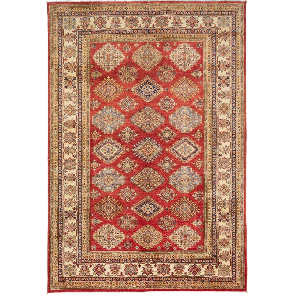 Tappeto Kazak Fine Pakistan rosso giallo 200x296 Tappeto Kazak Fine Pakistan rosso giallo 200x296