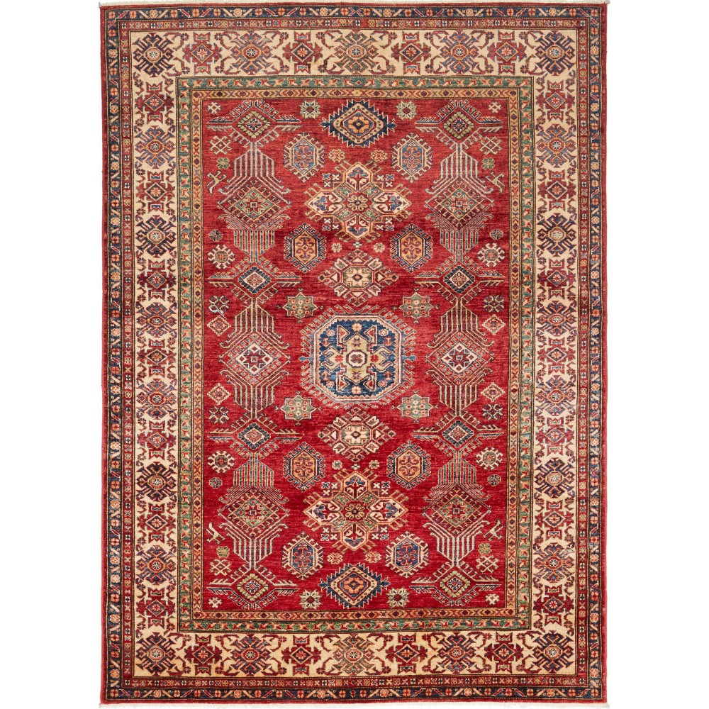 Tappeto Kazak Fine Pakistan marrone giallo 182x253 Tappeto Kazak Fine Pakistan marrone giallo 182x253
