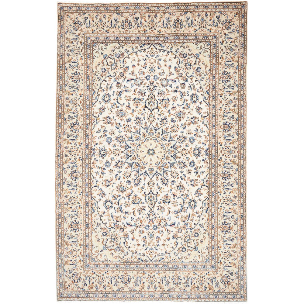 Tappeto Kashan Persia bianco grigio 196x300