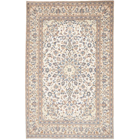 Tappeto Kashan Persia bianco grigio 196x300