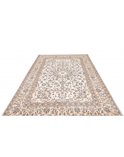 Tappeto Kashan Persia bianco grigio 196x300