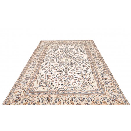 Tappeto Kashan Persia bianco grigio 196x300