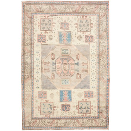 Tappeto Kazak Afghanistan bianco azzurro 211x308