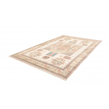 Tappeto Kazak Afghanistan bianco azzurro 211x308
