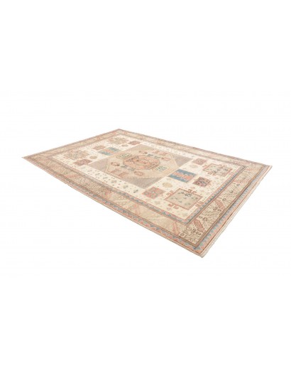 Tappeto Kazak Afghanistan bianco azzurro 211x308