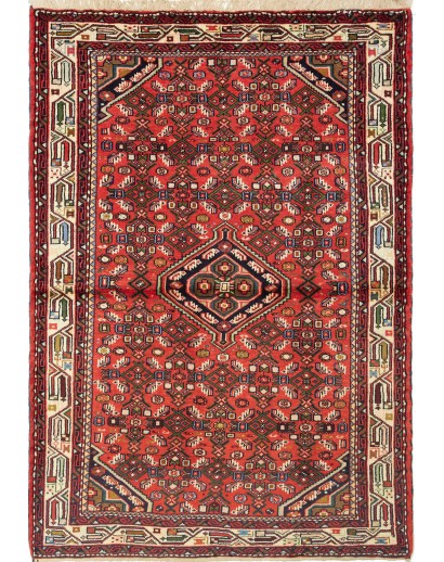 Tappeto Hamadan Persia marrone giallo 105x155