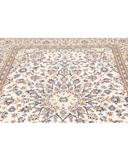 Tappeto Kashan Persia bianco grigio 196x300