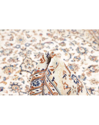 Tappeto Kashan Persia bianco grigio 196x300