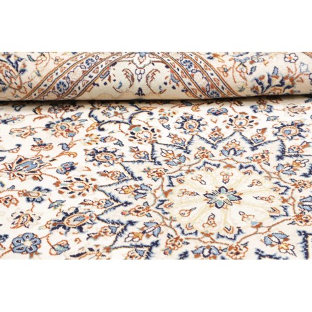 Tappeto Kashan Persia bianco grigio 196x300