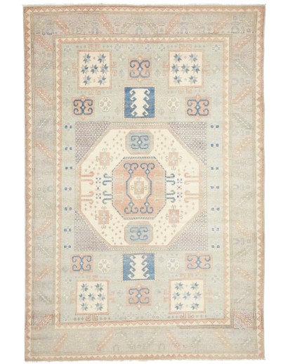 Tappeto Kazak Afghanistan bianco 206x302