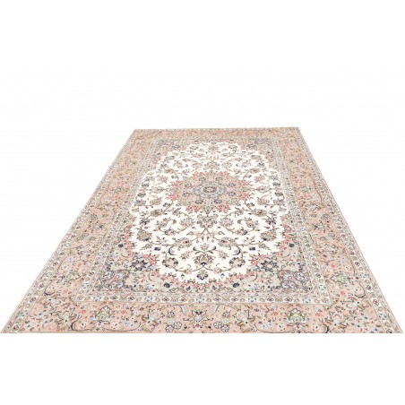 Tappeto Kashan Persia bianco marrone 197x300