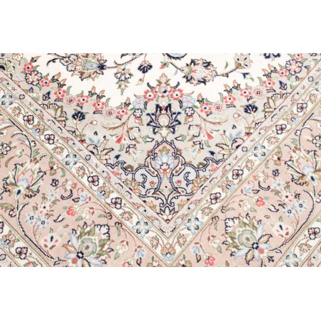 Tappeto Kashan Persia bianco marrone 197x300