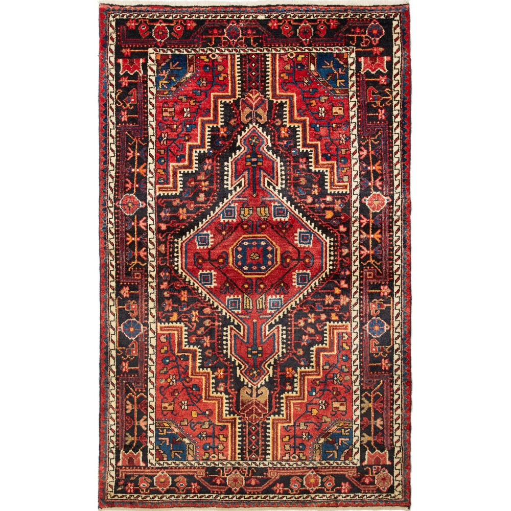 Tappeto Hamadan Persia marrone grigio 113x186 Tappeto Hamadan Persia marrone grigio 113x186