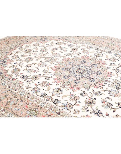 Tappeto Kashan Persia bianco marrone 197x300