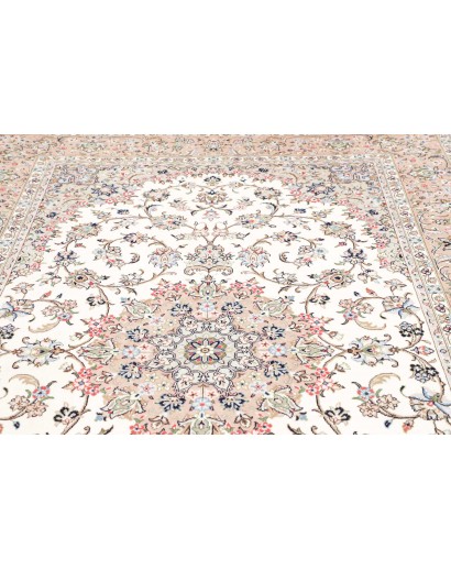 Tappeto Kashan Persia bianco marrone 197x300